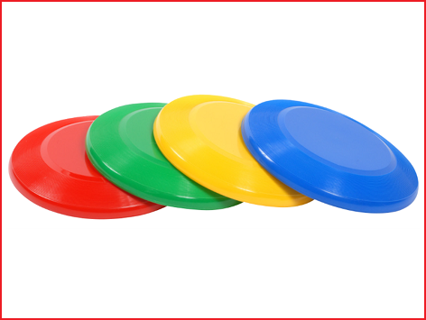set van 4 frisbees in verschillende kleuren