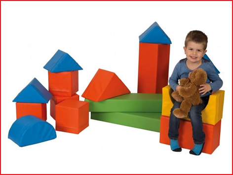 set van 16 speelblokken foam mini voor kinderen tot 2 jaar