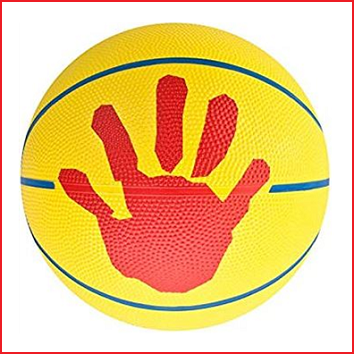 de basketbal Molten SB4 heeft een opgedrukte hand