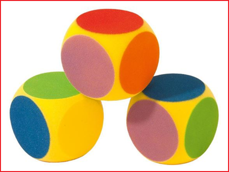 Volley® dobbelsteen foam in 6 kleuren