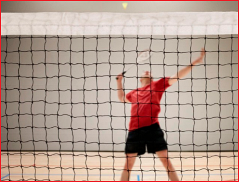 een wedstrijd badmintonnet in geknoopt polyamide