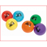 een set van 6 zachte opblaasbare speelballen verkrijgbaar in verschillende diameters