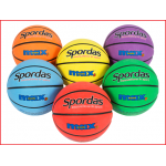 set van 6 kleurrijke basketballen maat 7 voor scholen
