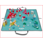 Janod Kubix bouwblokkenset bestaande uit 120 kleurrijke blokjes en een speelmat