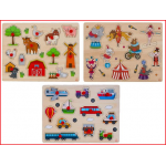set van 3 mooie knoppuzzels met elke een ander thema