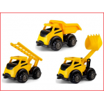 een voertuigenset van Viking Toys bestaande uit 3 mighty trucks