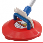 Curling sticks om de stenen vooruit te schuiven
