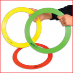 set van 3 grote jongleerringen in verschillende kleuren
