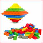 set van 140 gekleurde junior bouwblokken van Marioinex