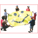 een spelparachute met een diameter van 1,8 meter voor kinderen