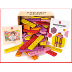 set van 60 Bioblo bouwblokken jumbo in 5 kleuren