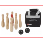 een prachtig afgewerkte bowling set in Indisch hardhout