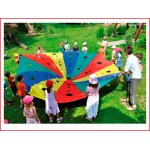 polyester geweefde spelparachute van 300 cm met genummerde doelen huren