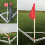set van 4 flexibele cornerpalen met vlag