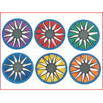 een kleurrijke frisbee in zacht nylon en neopreen