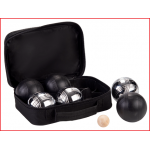een petanque set met 6 petanqueballen in 2 verschillende kleuren