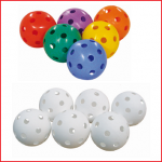 set van 6 gatenballen te gebruiken bij sport- en spelactiviteiten