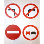set van 4 speelgoed verkeersborden verbod