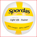 de volleybal Spordas light is een grotere en lichtere trainingsvolleybal