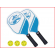 een houten Pickleball paddle set
