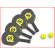 inclusief 4 Pickleball paddles en 2 gatenballen