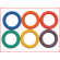 set van 6 rubberen ringen in verschillende kleuren