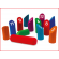 het kegelspel numbers Kubb foam bestaat uit 12 genummerde kegels