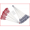 een intercosse of lacrosse set bestaande uit 12 sticks en 6 ballen