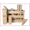 het Bex kubb spel in een houten kist