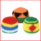 hacky sack set bestaande uit 6 gehaakte jongleerballetjes met kunststof granulaat