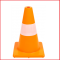 een opvallende verkeerskegel 30 cm