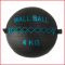 een wall ball van 4 kg in zwart vinyl met zachte vulling