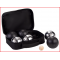 een petanque set met 6 petanqueballen in 2 verschillende kleuren