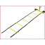 een loopladder van 4 meter bestaande uit 2 nylon banden met 11 platte sporten