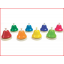 set van 8 baliebellen in verschillende kleuren met elk een andere noot