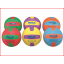 een set van 6 kleurrijke volleyballen in cellulair rubber