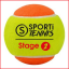 een set van 3 zachte en lichtere tennisballen stage 2